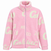 Carlo Colucci Teddyjacke schwarz cremeweiß beige rosa hell blau  Jacke Reißverschluss Schrift