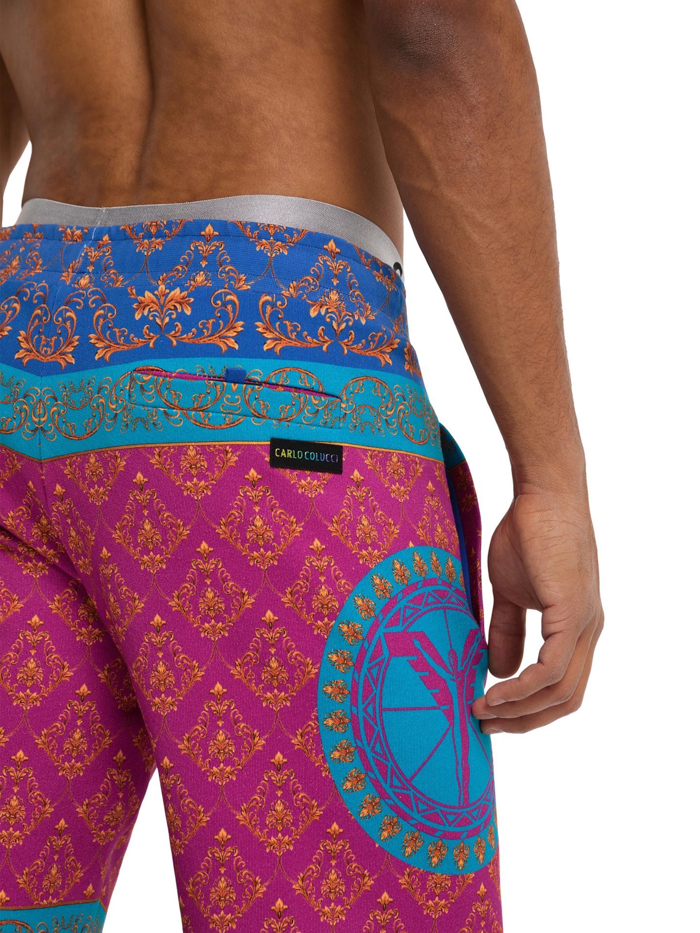 Carlo Colucci Herren Short blaupink DAH-C4310-121