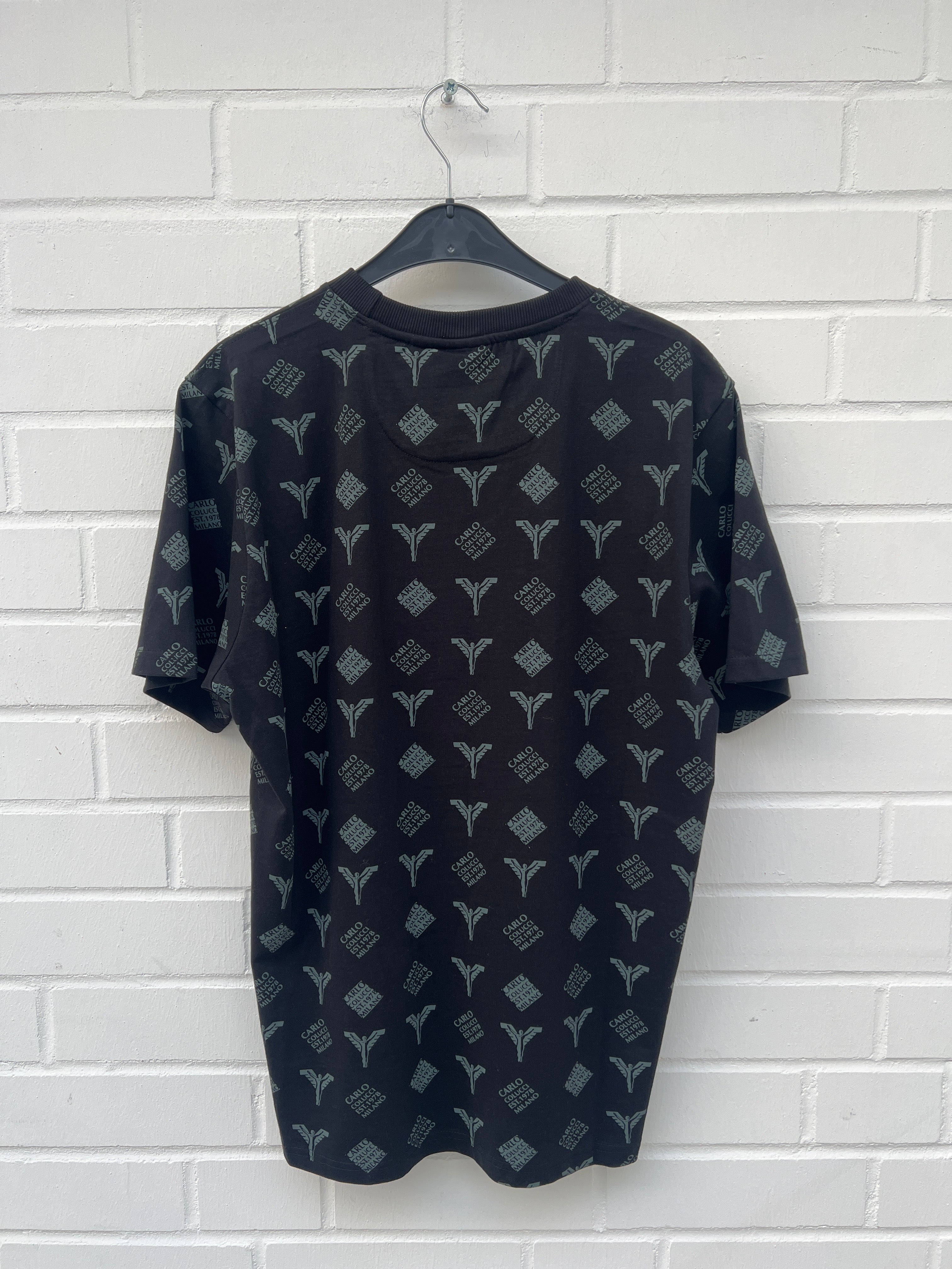 Original UVP 90€ Carlo Colucci Tshirt braun / weiß / schwarz