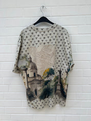 Carlo Colucci Tshirt schwarz / beige muster