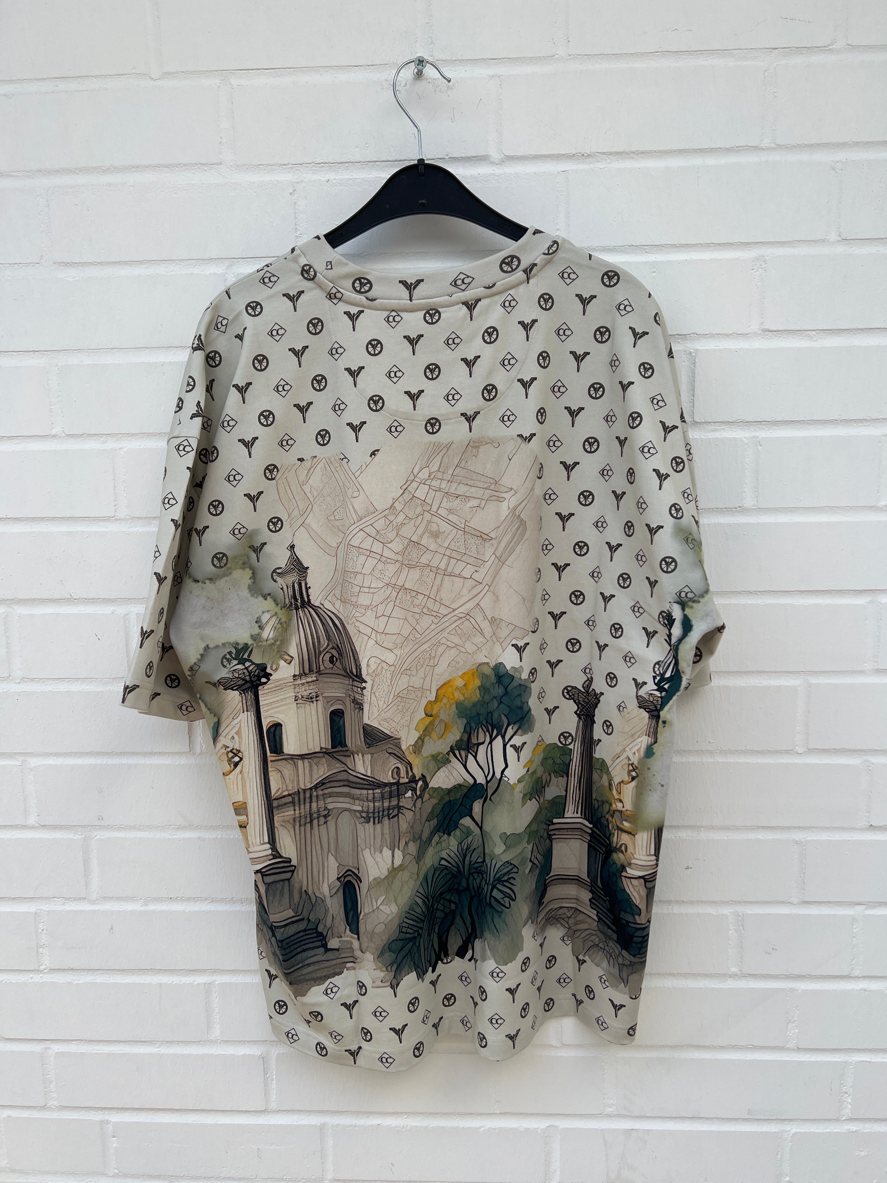 Carlo Colucci Tshirt schwarz / beige muster