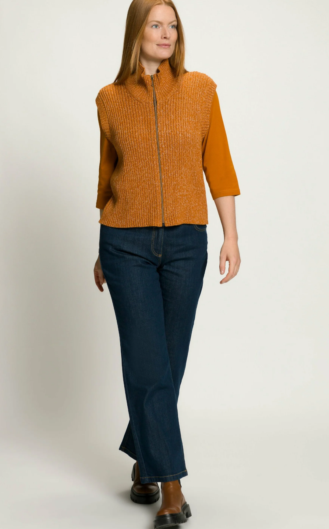 (U14) Ulla Popken Weste Gelb/Orange 809265 676