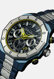 Nr11 Carlo Colucci Armbanduhr navyblau silber Metall Armband Automatik + 2 Jahre Herstellergarantie