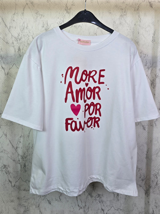 More Amor Por Favor Tshirt weiß rot
