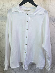 Limon Cello Musselin Bluse weiß mit Knöpfen