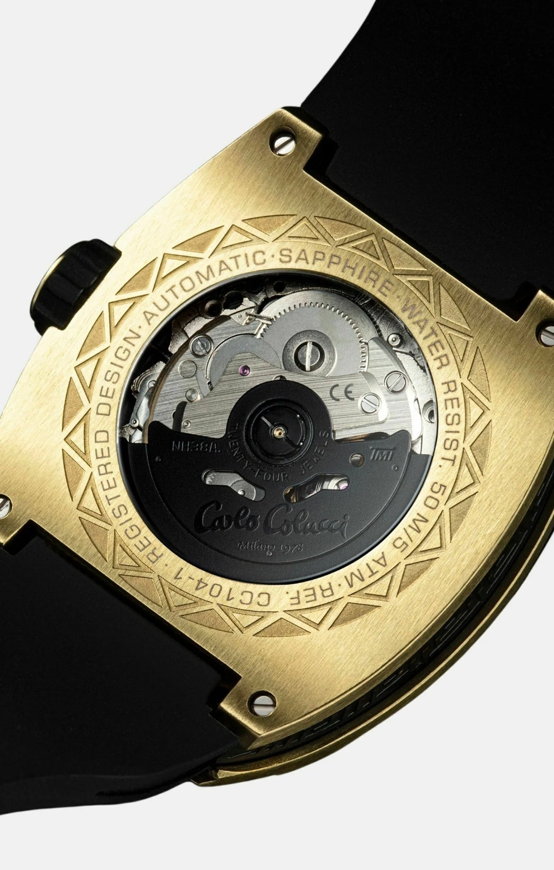 Nr20 Carlo Colucci Armbanduhr schwarz gold + Hersteller Garantie 2 Jahre