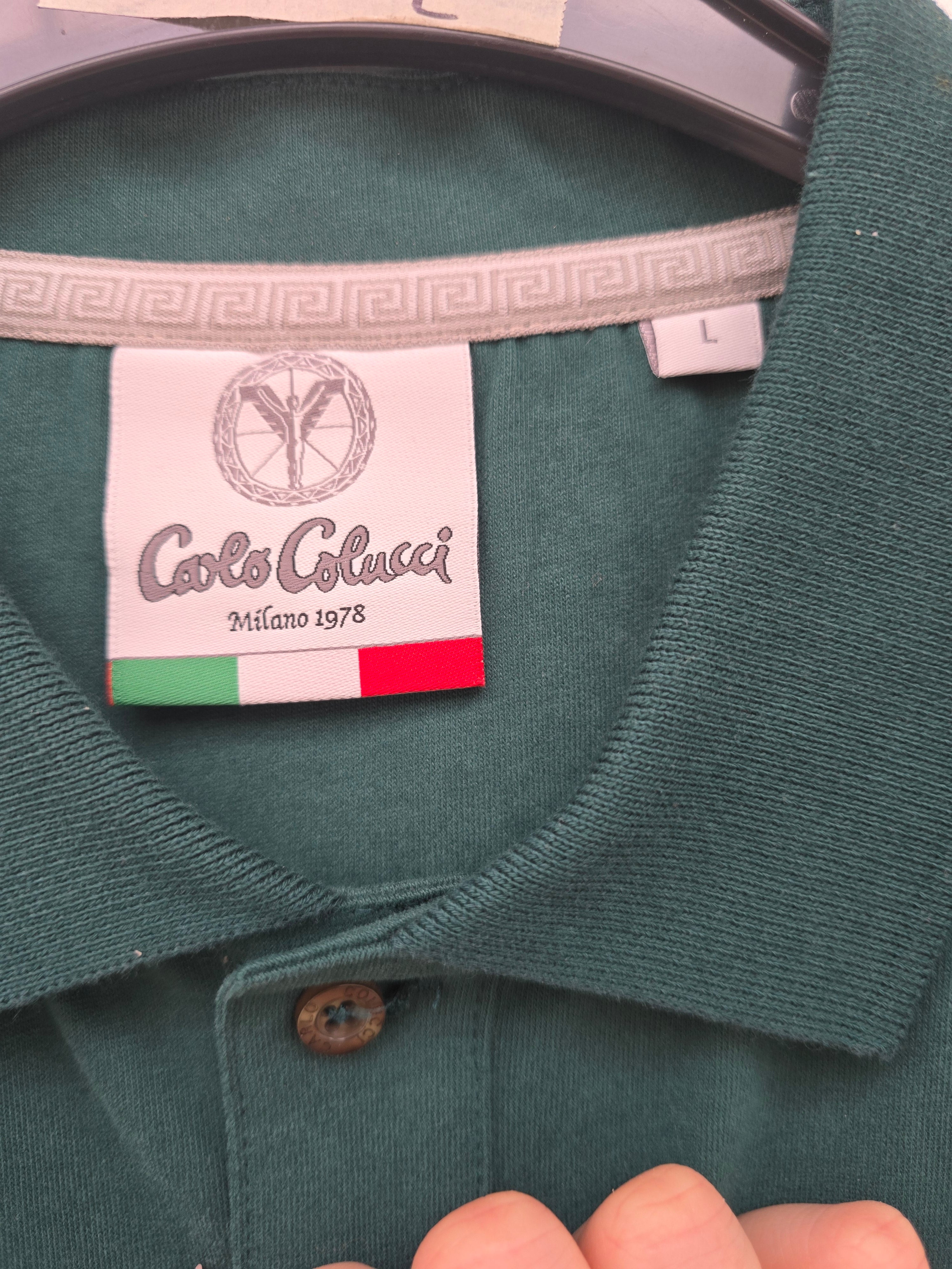 (Stange2) Carlo Colucci Poloshirt dunkelgrün Gr L