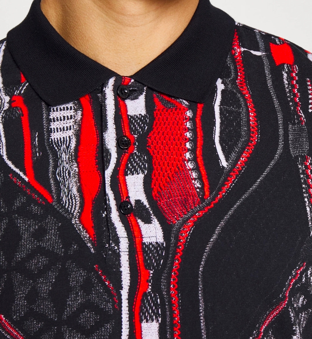 Carlo Colucci Poloshirt schwarz bunt Comfort Fit -59-