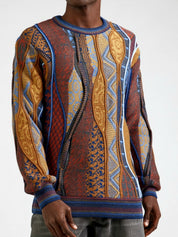 (67) Carlo Colucci 3D Strickpullover Pullover braun blau C13301 COL79