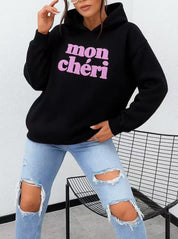 Mon Chèri Hoodie Damen innen Fleece braun, creme, weiß, schwarz
