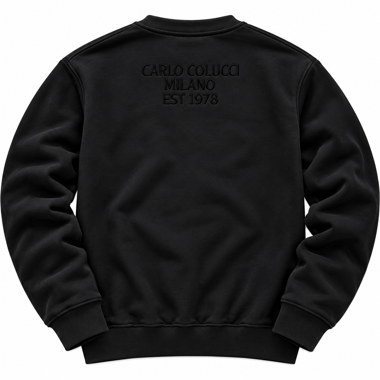 Carlo Colucci Sweatshirt schwarz Logo Samt C6627 Col 20 -12-