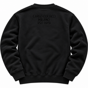 Carlo Colucci Sweatshirt schwarz Logo Samt C6627 Col 20 -12-