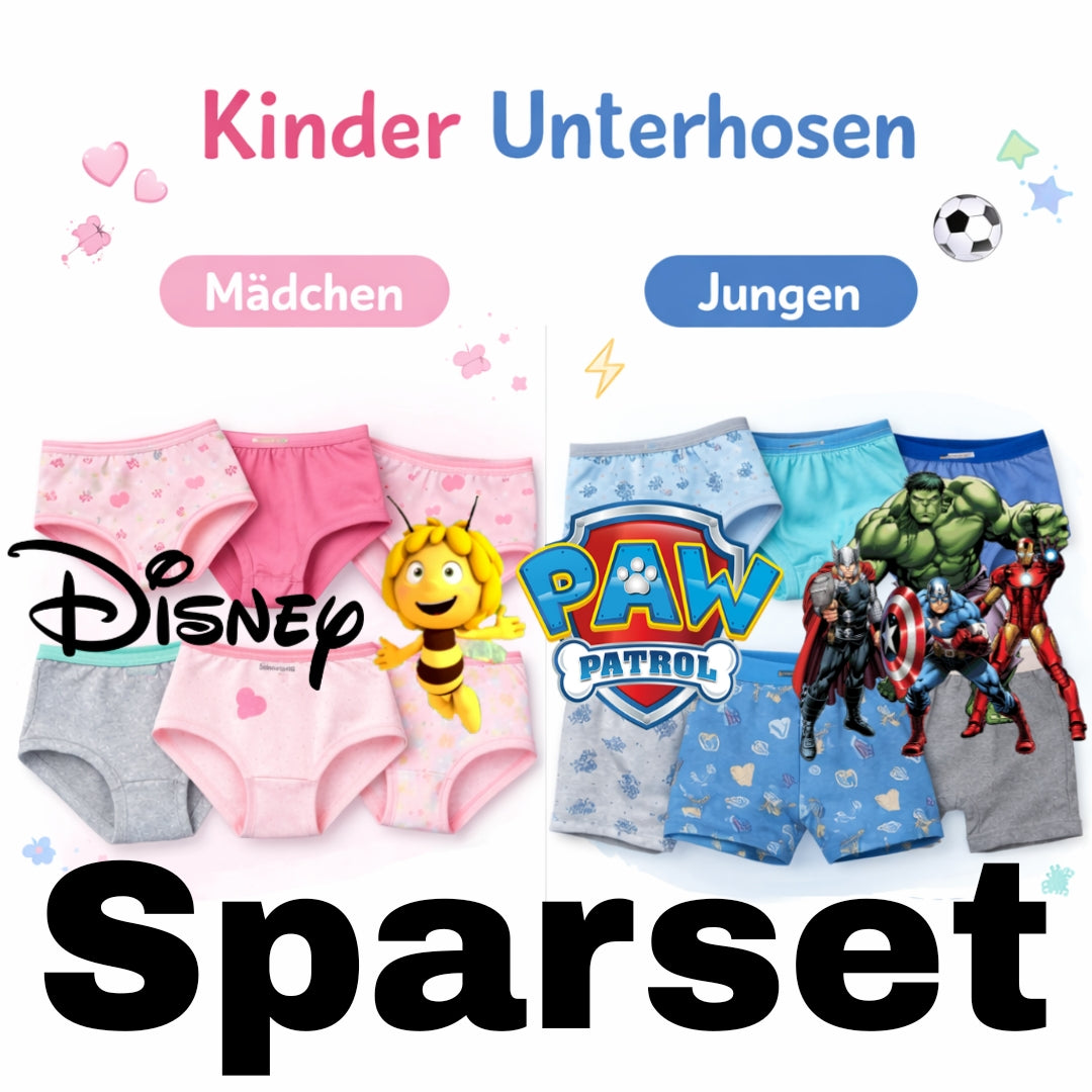 UNTERHOSEN Sets Kinder Boxershort  Sets Jungen Mädchen Disney Nickelodeon Paw Patrol, Avengers, Biene Maja, Mickey Mouse