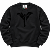 Carlo Colucci Sweatshirt schwarz Logo Samt C6627 Col 20 -12-