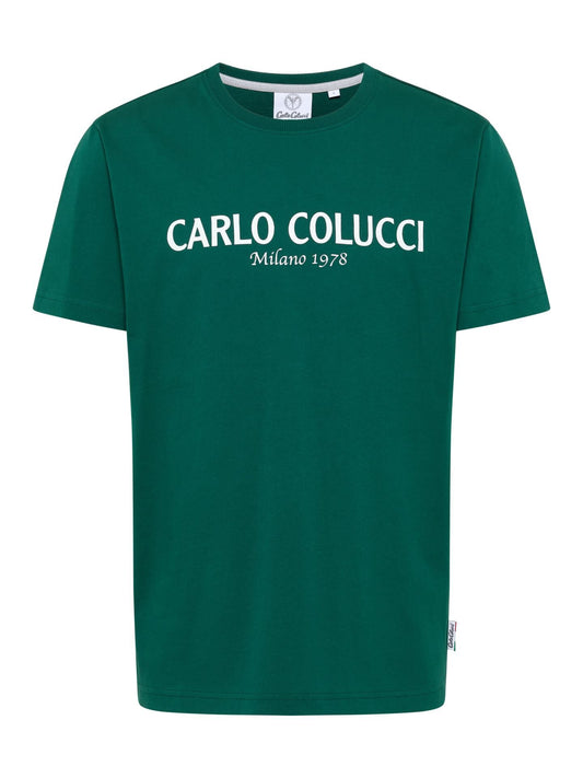 (49) Carlo Colucci TShirt dunkelgrün C440 40