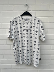 Original UVP 90€ Carlo Colucci Tshirt braun / weiß / schwarz