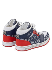 Carlo Colucci Sneaker High Navyblau rot CC-AOP-01-101