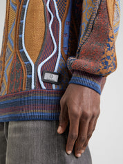 (67) Carlo Colucci 3D Strickpullover Pullover braun blau C13301 COL79