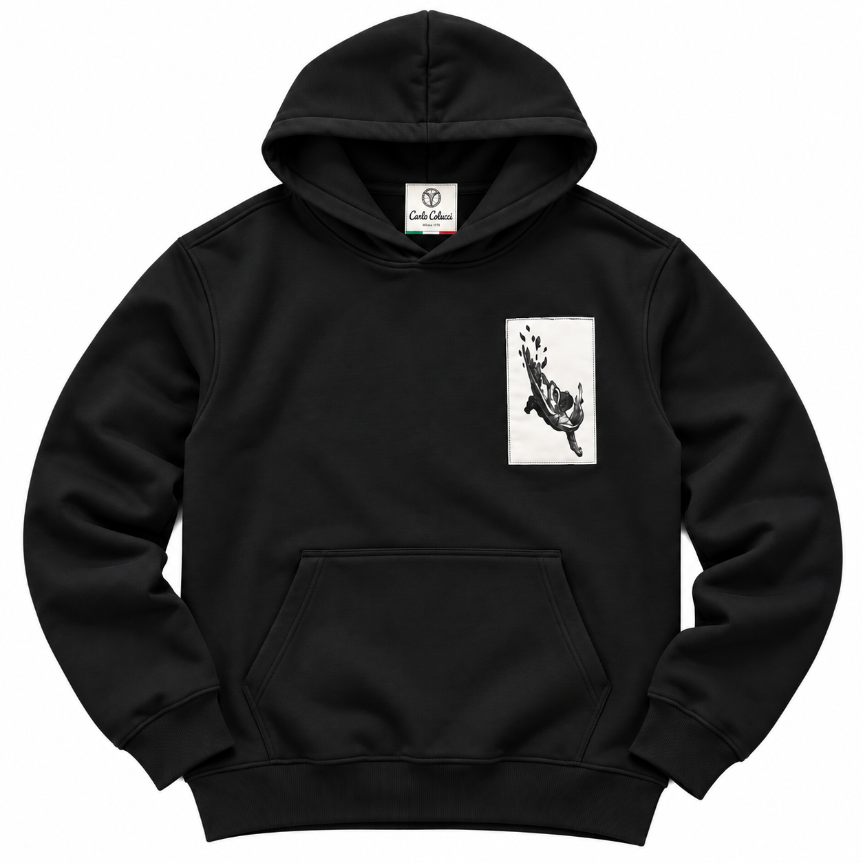 Carlo Colucci Hoodie Sweatshirt babyblau schwarz hellblau C6211 C7021