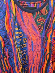 Carlo Colucci Tshirt rot blau muster 3d Optik