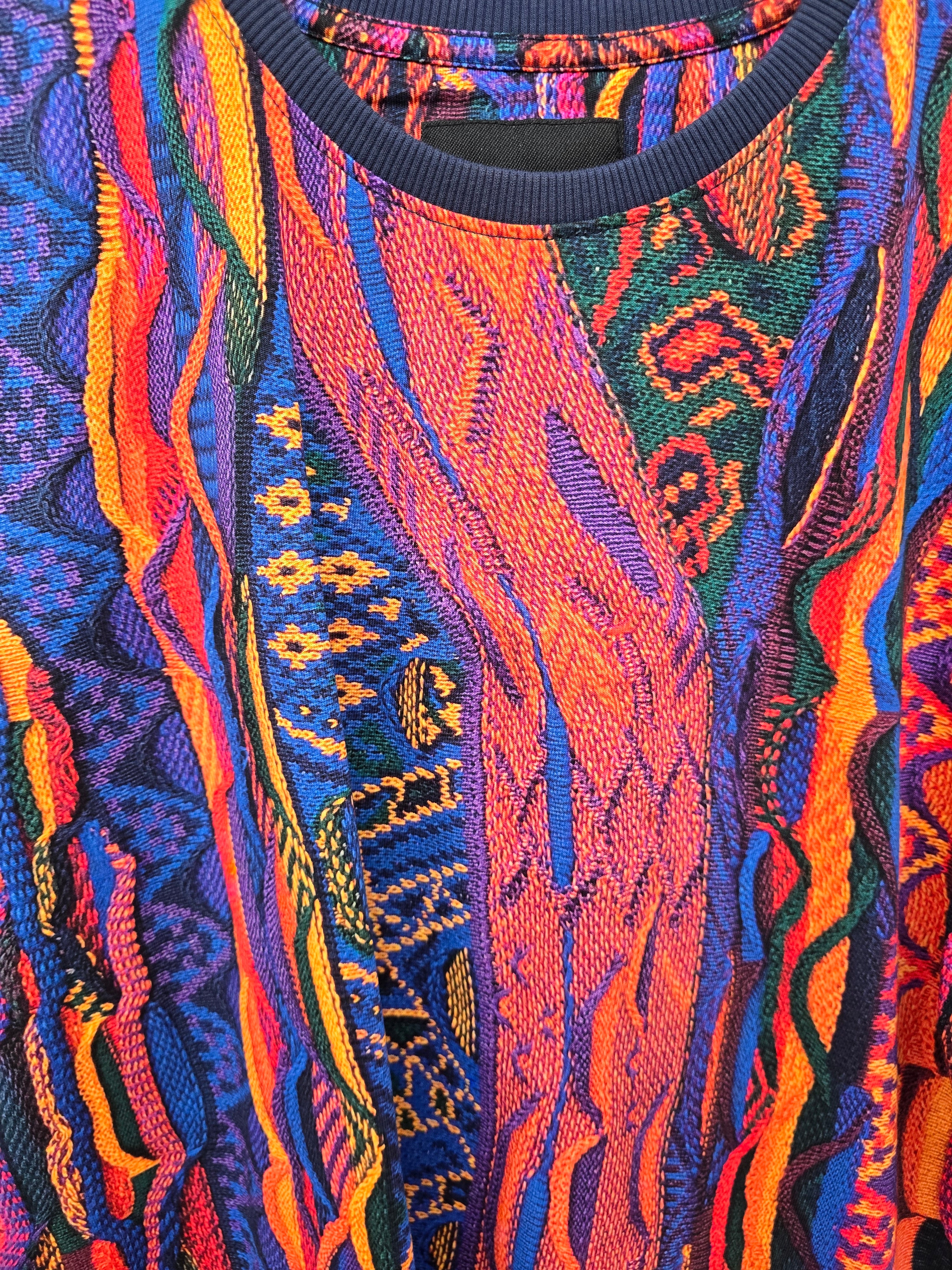 Carlo Colucci Tshirt rot blau muster 3d Optik