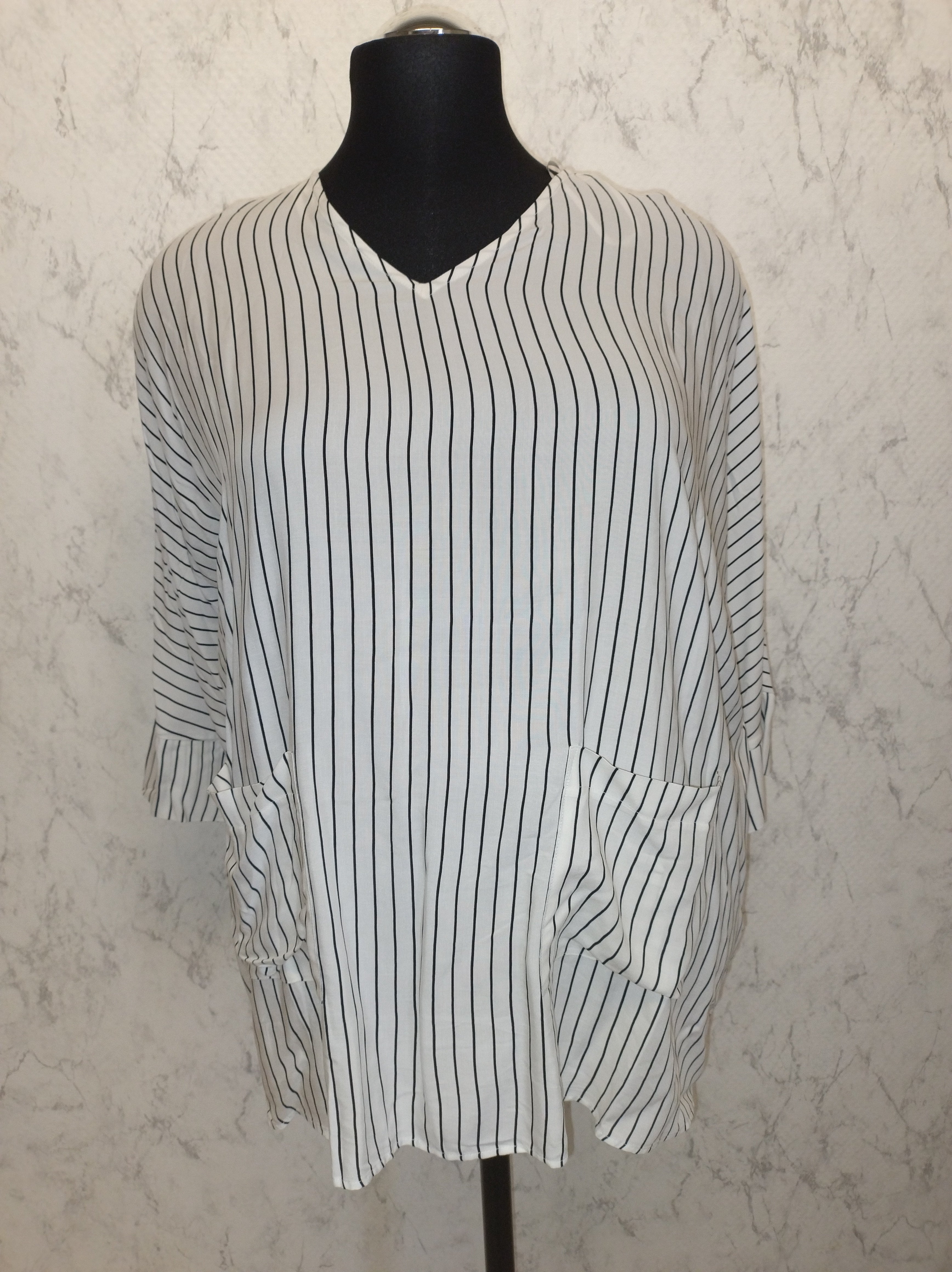 (U4) Ulla Popken Bluse gestreift 804795 200