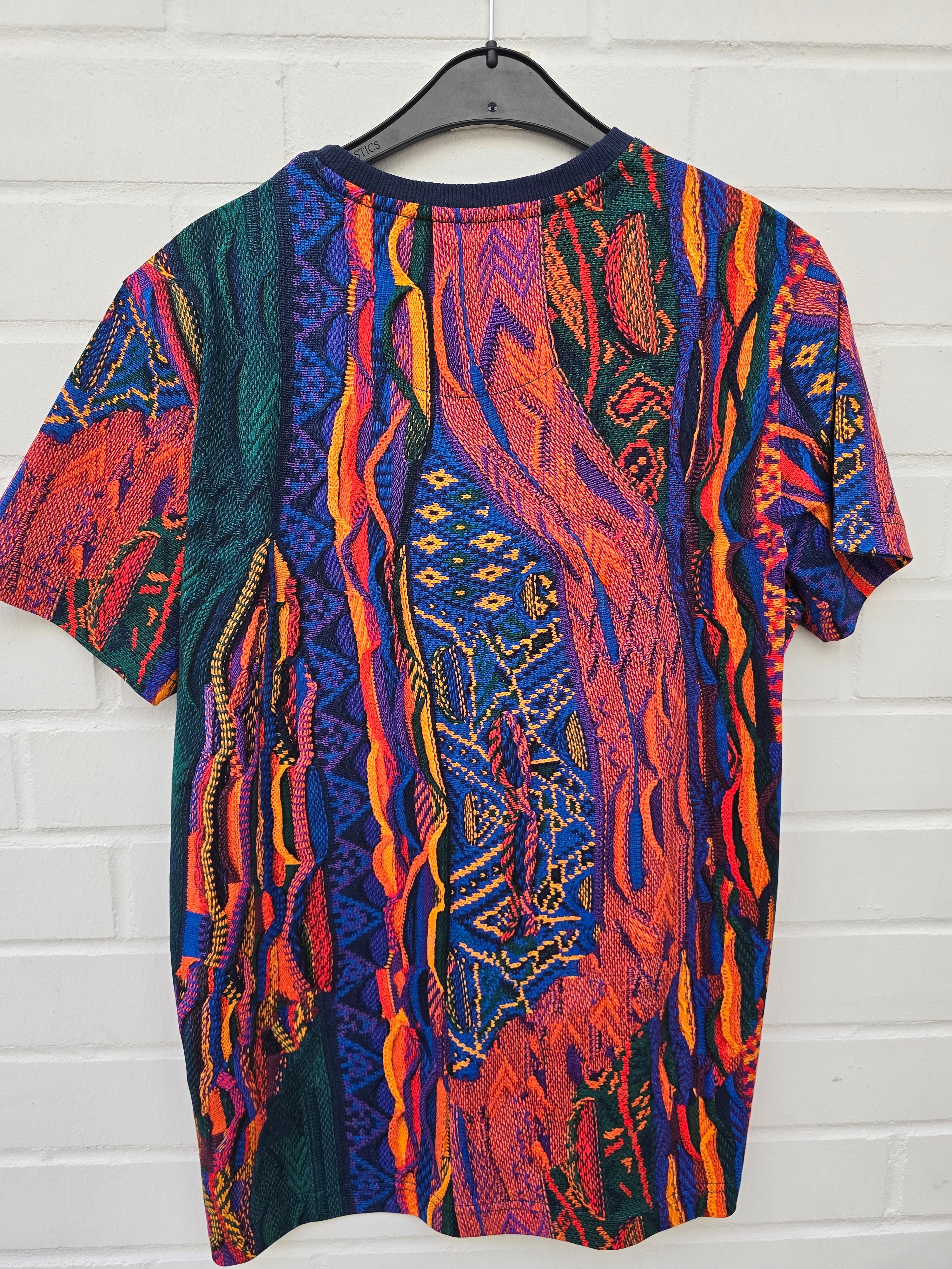 Carlo Colucci Tshirt rot blau muster 3d Optik