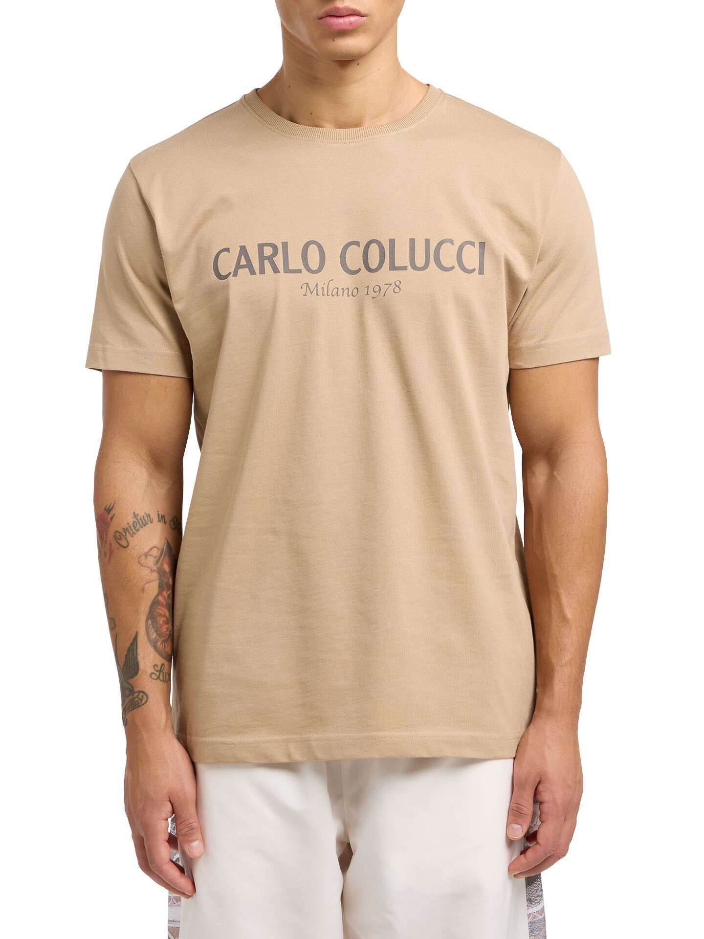 (24) Carlo Colucci TShirt beige C2440 56