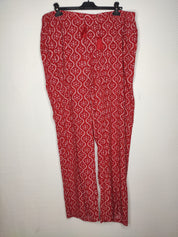 (U17) Ulla Popken Hose rot/weiß 807491 530