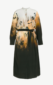 (U2) Ulla Popken Kleid schwarz/orange 807960 200