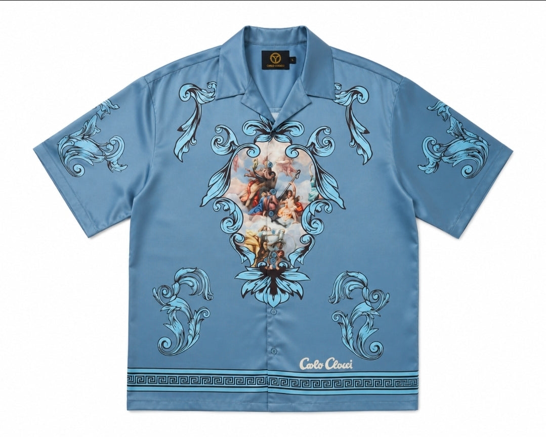 Original Carlo Colucci Satin Hemden verschiedene Modelle.