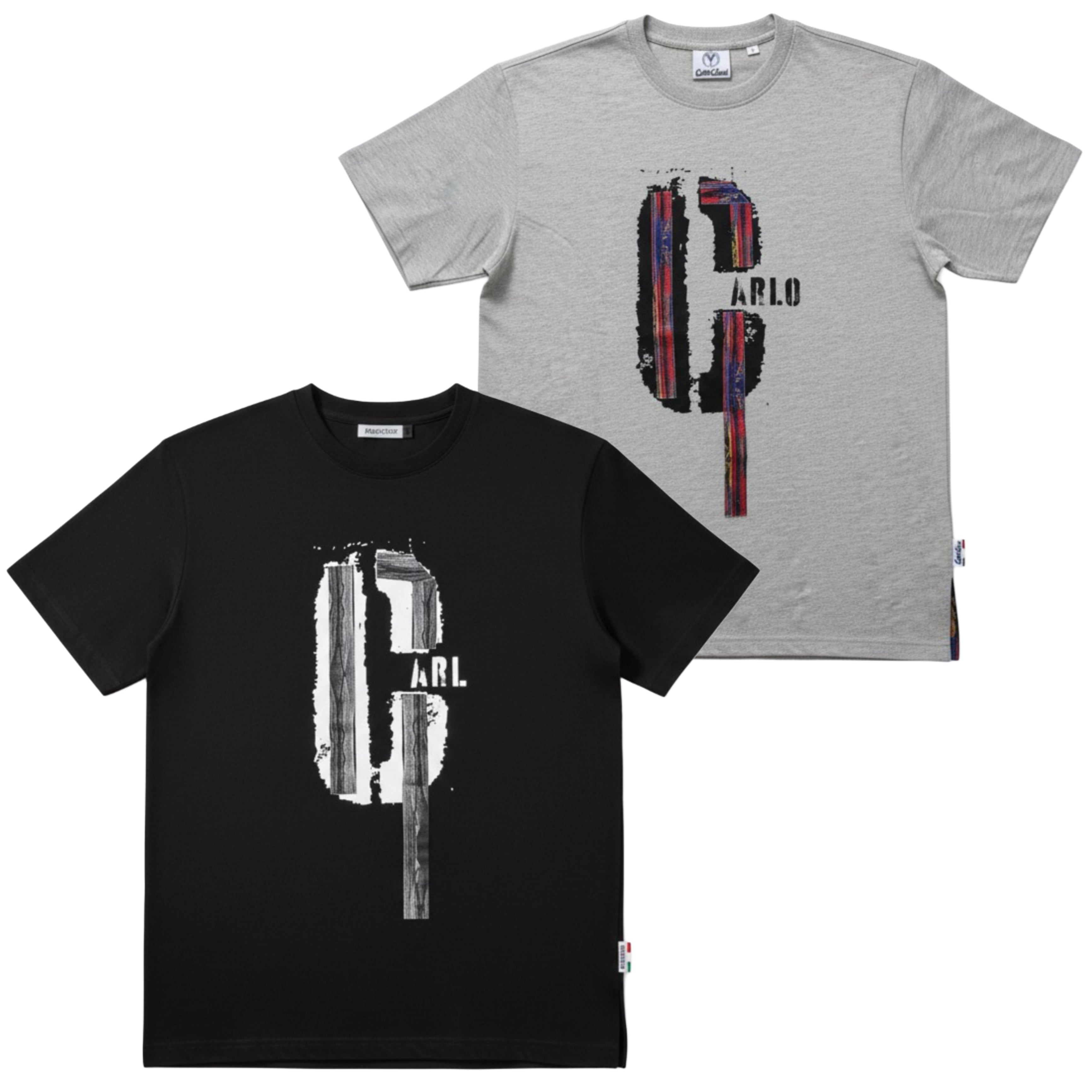 Carlo Colucci Tshirt schwarz / grau Großes C Brust