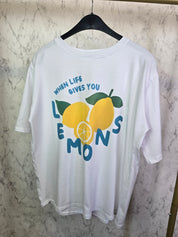 T Shirt Damen weiß Zitronen "When Life gives you lemons"