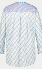 (U9) Ulla popken Hemd Blau/Lila/weiß 800488 800