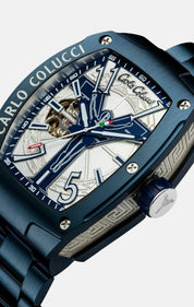 Nr7 Carlo Colucci Armbanduhr navyblau Metall + 2 Jahre Herstellergarantie