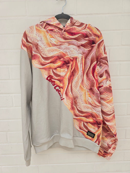 (105) Carlo Colucci Hoodie orange 3d muster