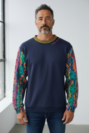 Carlo Colucci Sweatshirt blaupinkbunt (3)