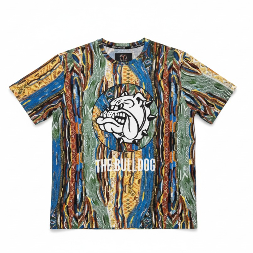 Carlo Colucci Tshirt bunt-bulldog Hund 3d Optik -117-