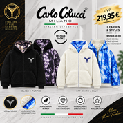 Carlo Colucci Wendejacke Logo Stick schwarz weiß C7627