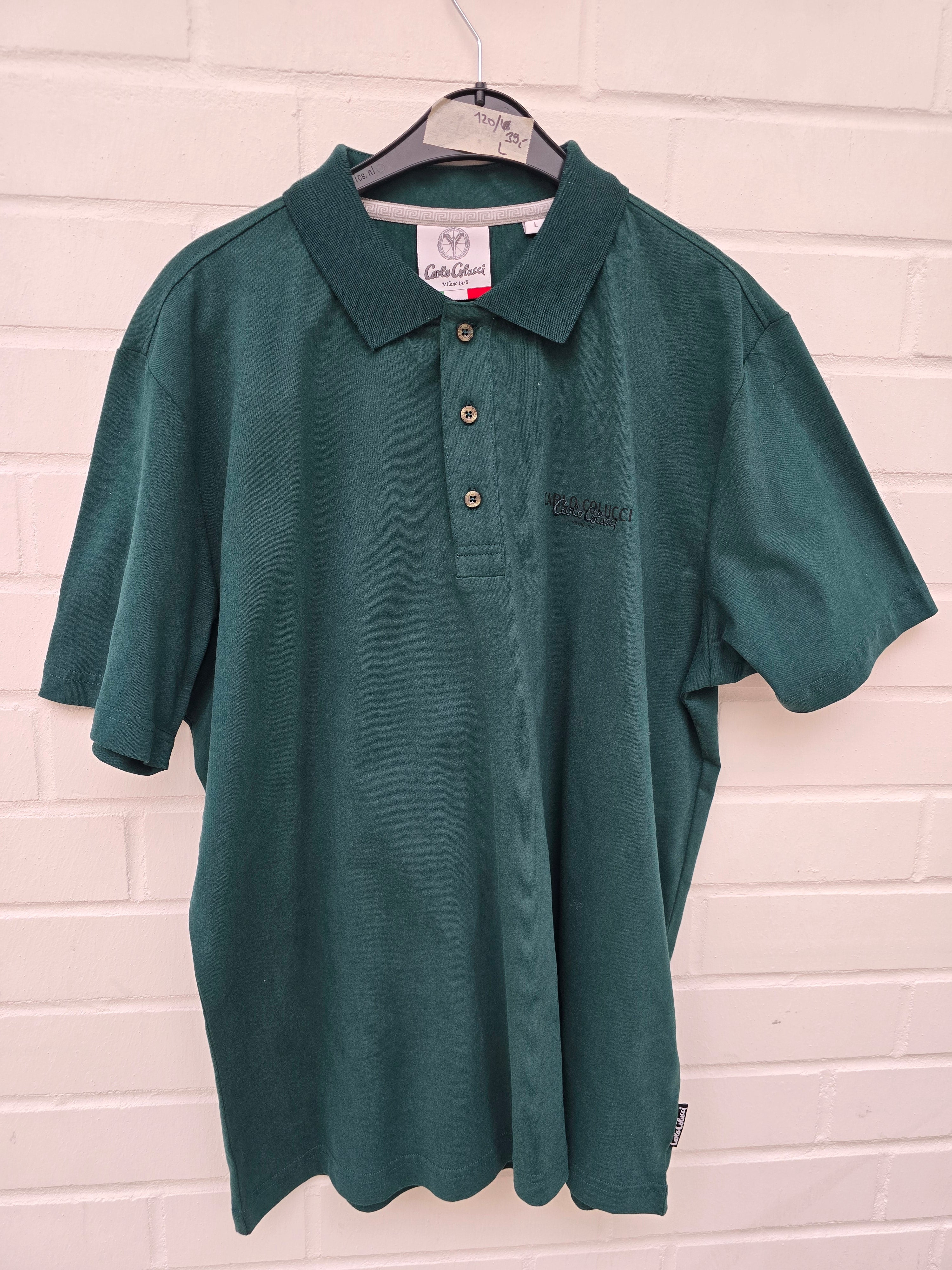 (Stange2) Carlo Colucci Poloshirt dunkelgrün Gr L
