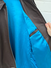 Paul Smith Herren Lederjacke braun Gr M Echtleder