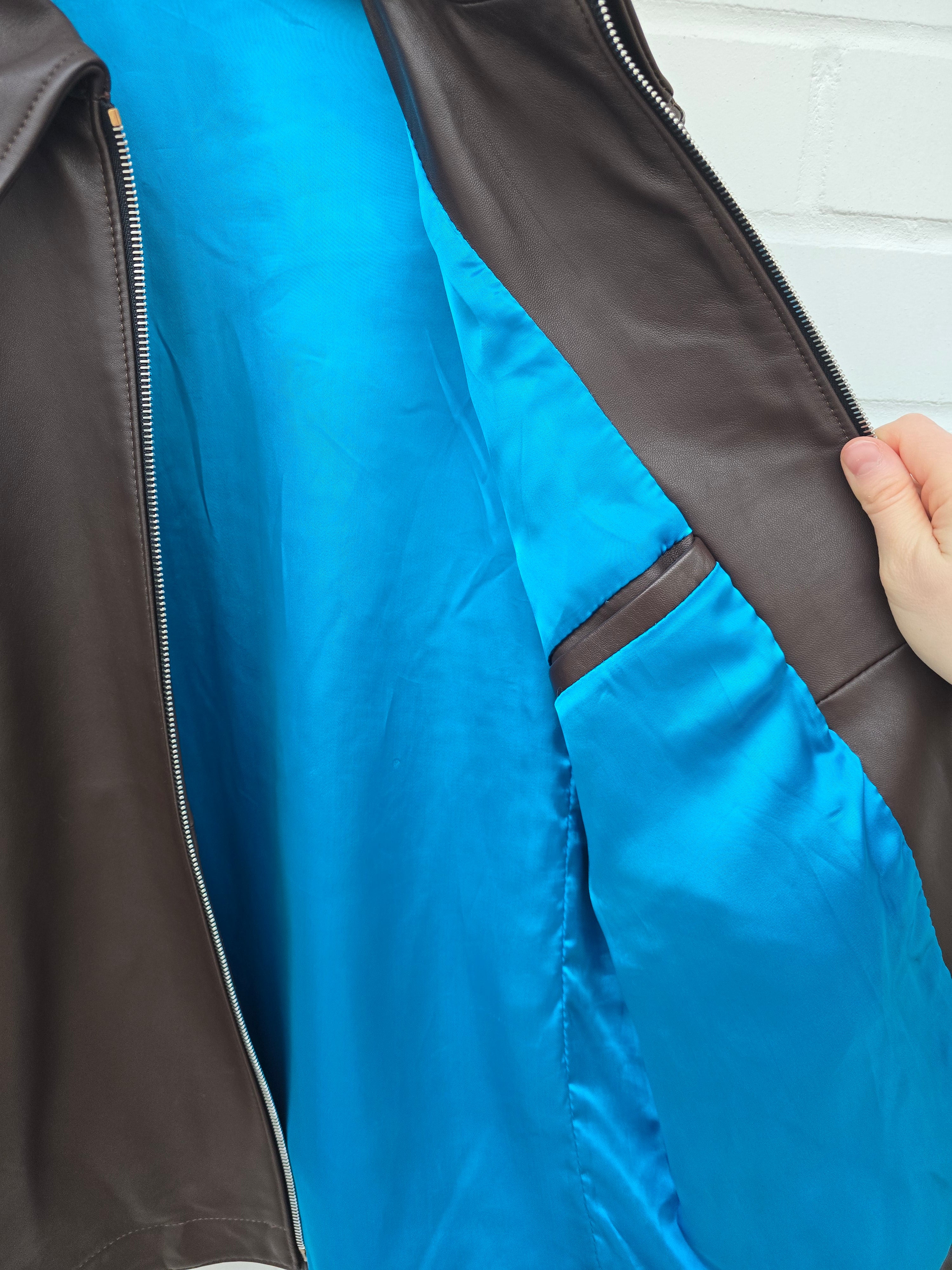 Paul Smith Herren Lederjacke braun Gr M Echtleder