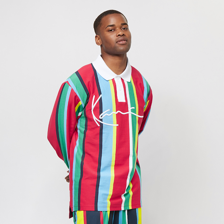 Karl Kani Poloshirt Langarmshirt bunt gestreift -184-