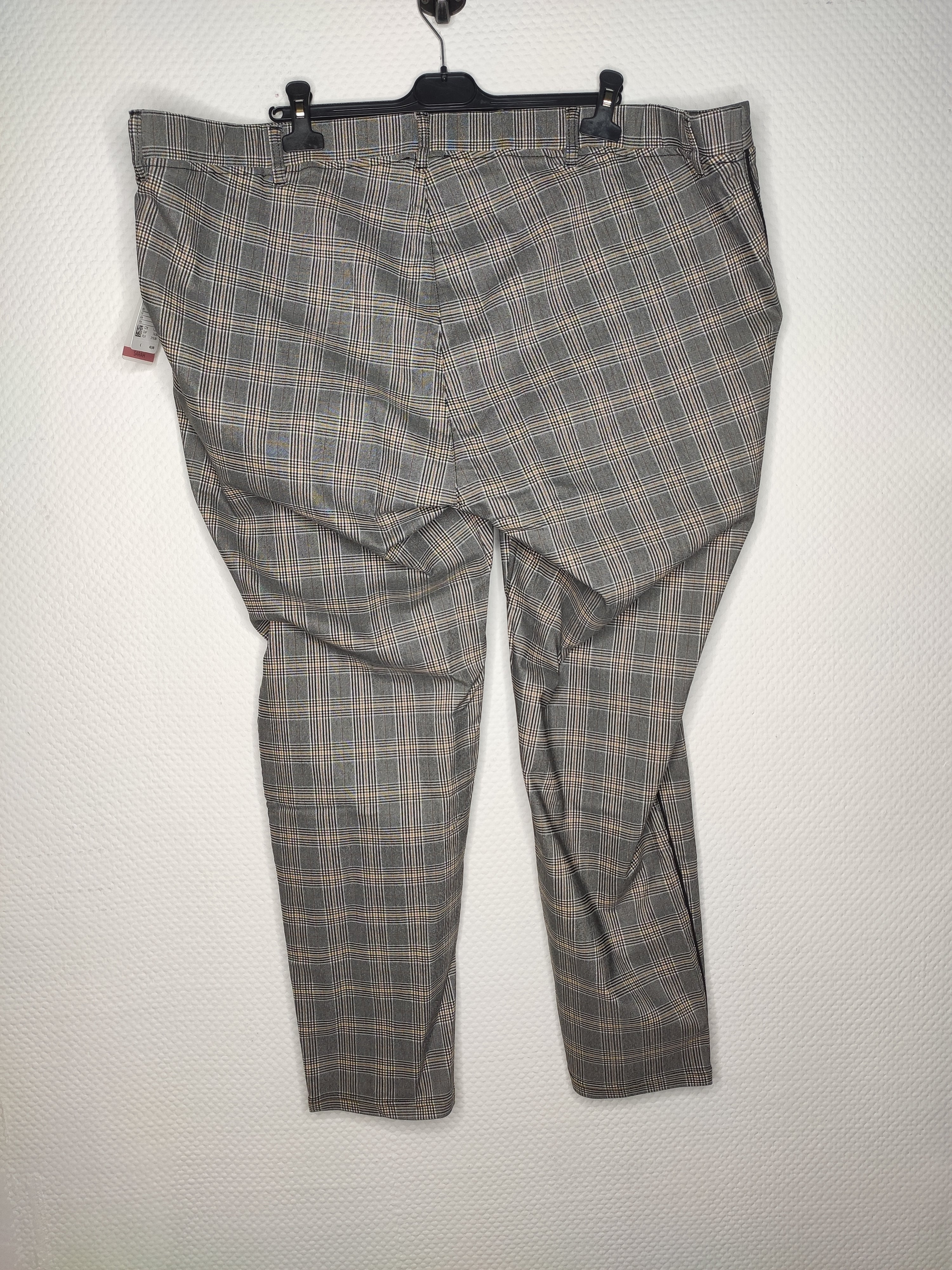(U18) Ulla Popken Hose kariert grau 797867 130