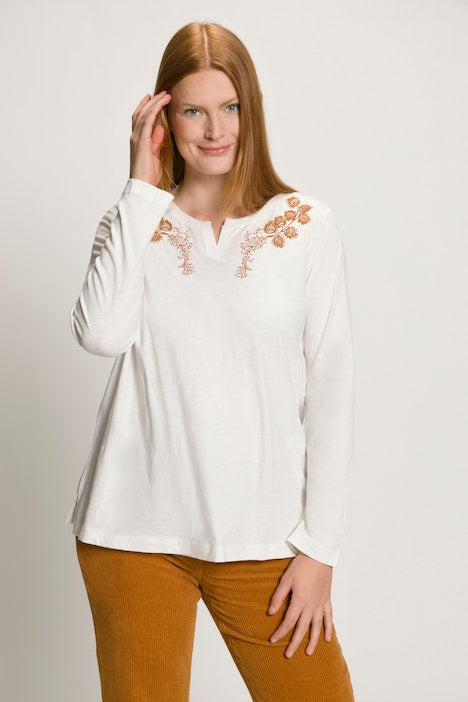(U30) Ulla Popken Langarmshirt weiß