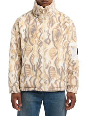 (144) Carlo Colucci Teddyjacke beige muster unisex Jacke