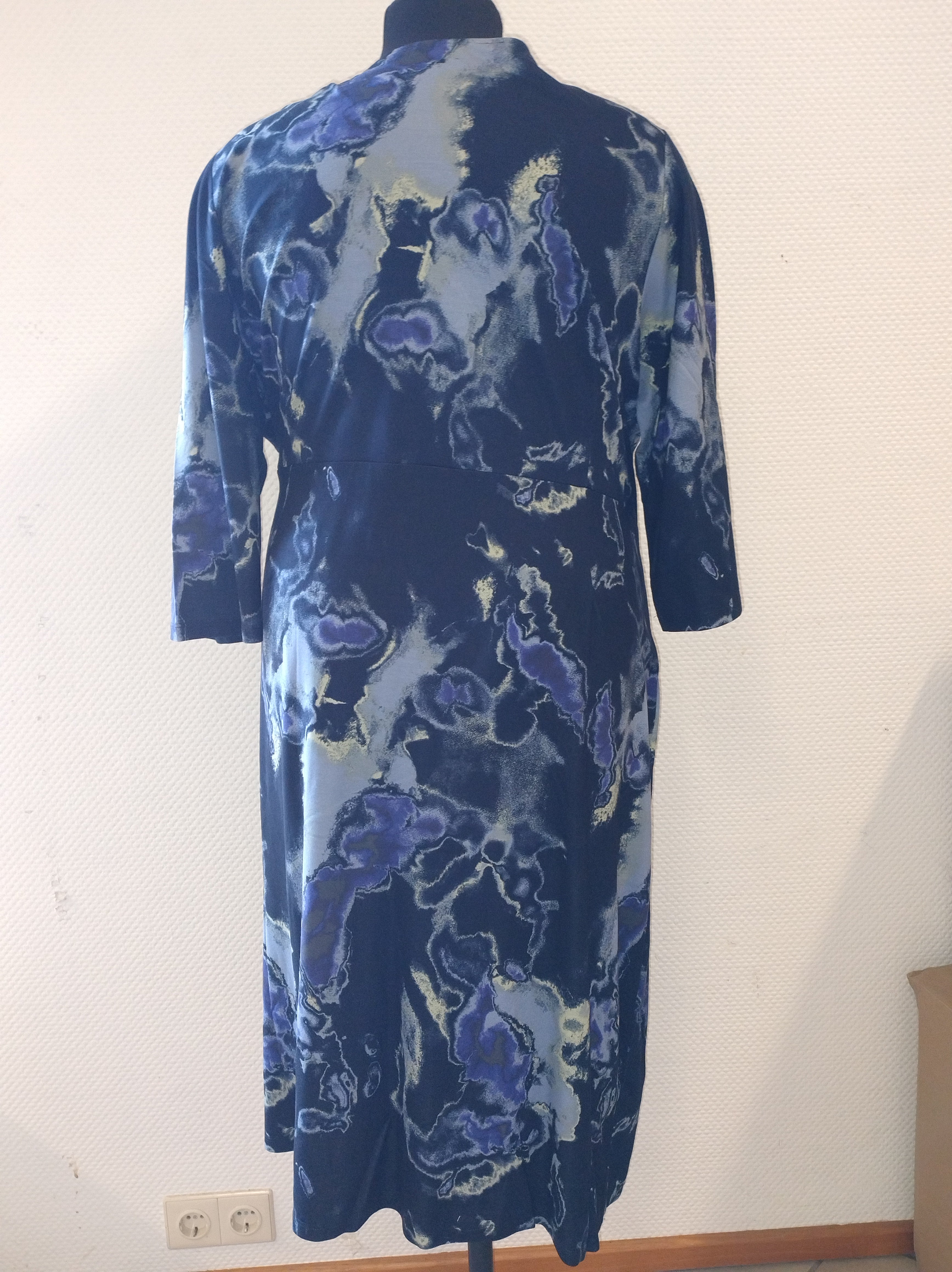 (U29) Ulla Popken Kleid Blau mit Muster 801624 185