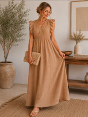 Musselin Kleid mit Rüschen lang 100% Baumwolle rosa, mintgrün,beige