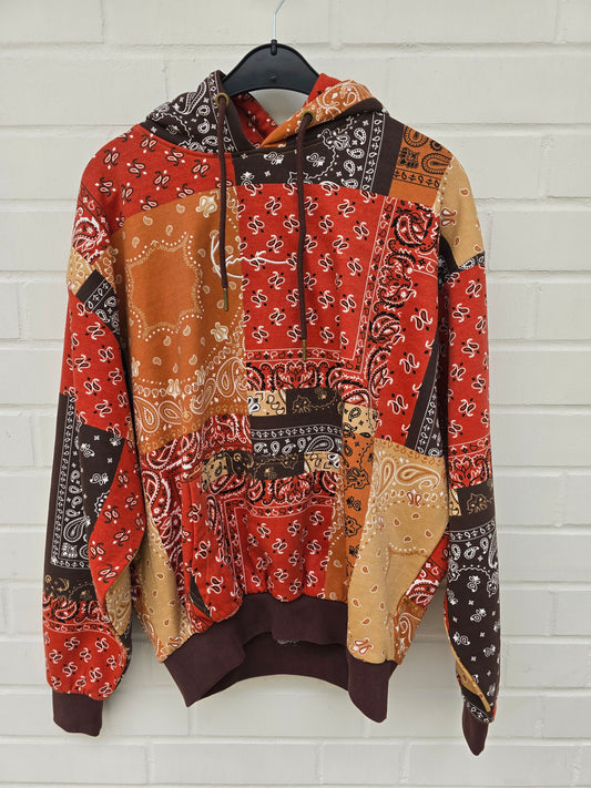(Stange2) Karl Kani Hoodie braun muster unisex Gr S