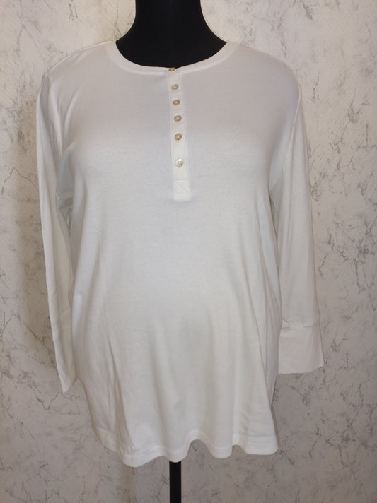 (U31) Ulla Popken Langarmshirt weiß 809296 200